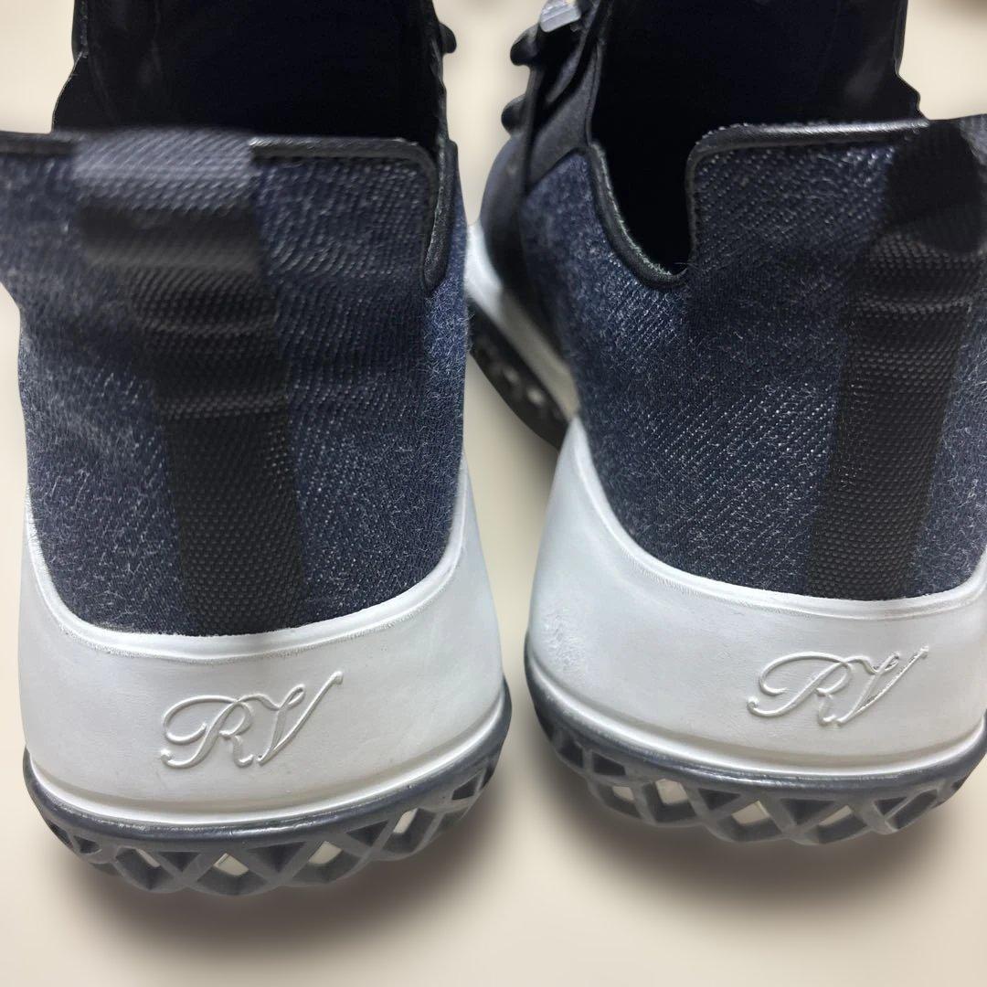 ROGER VIVIER ビジュー付きデニムネイビー スリッポンスニーカー