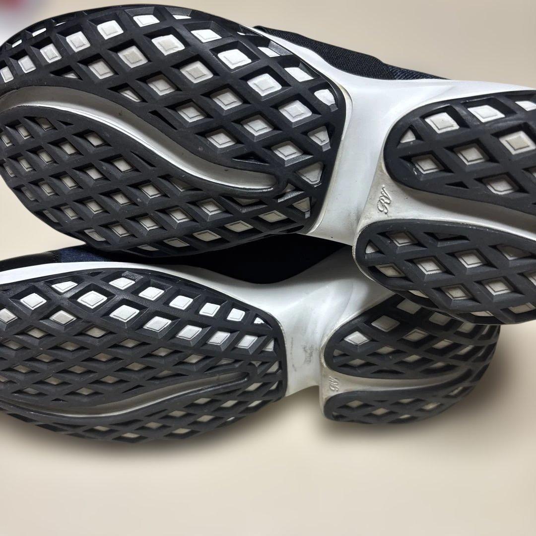 ROGER VIVIER ビジュー付きデニムネイビー スリッポンスニーカー