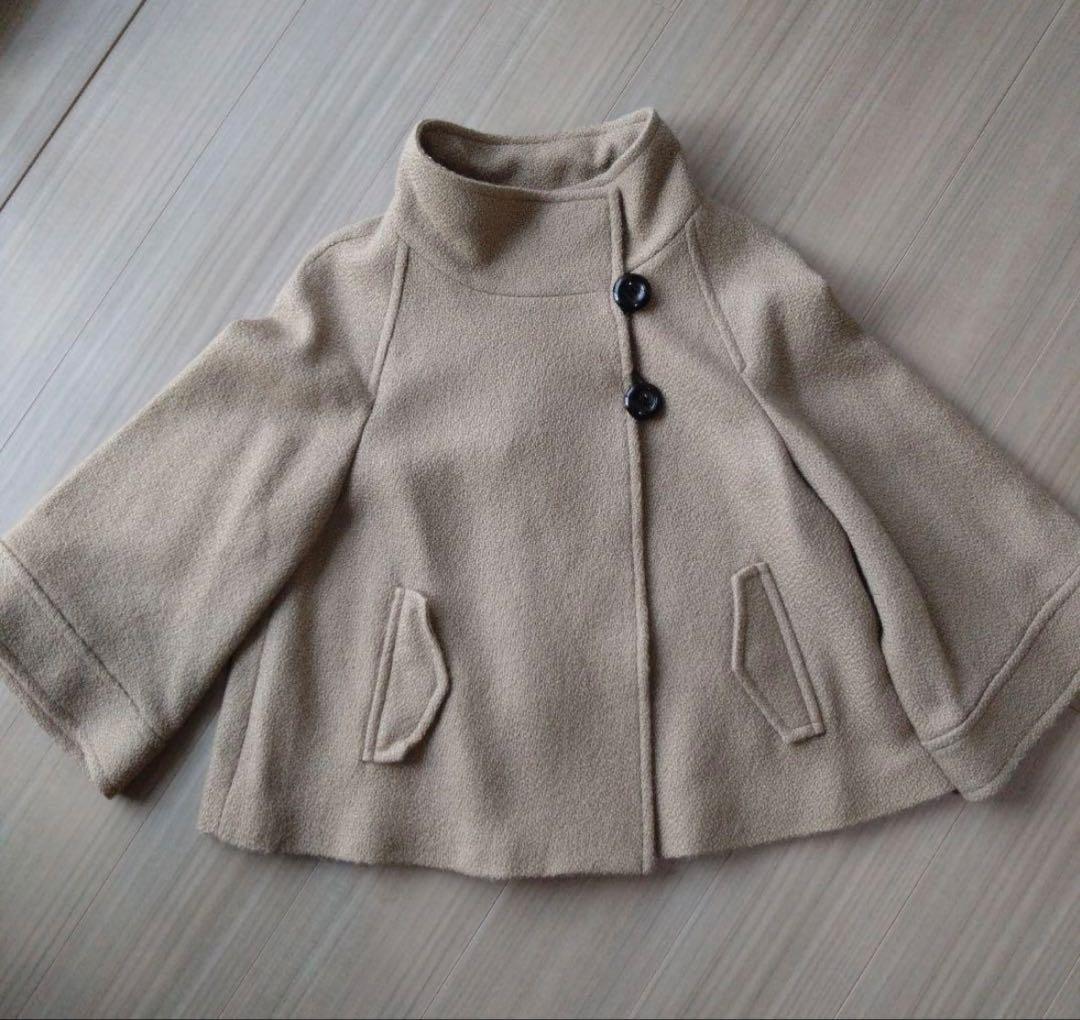 UNTITLED ポンチョ ショートコート スタンドカラー