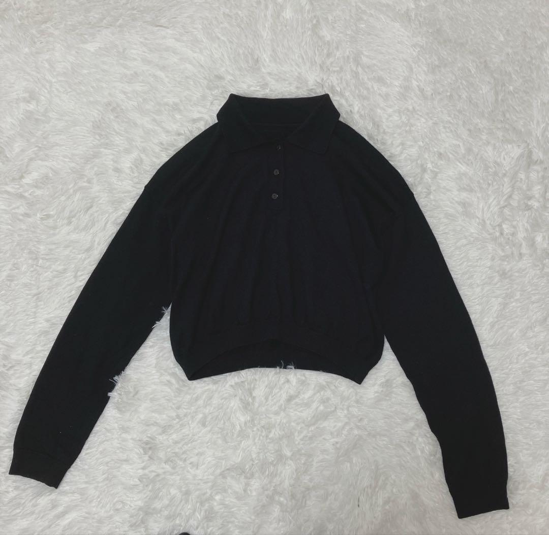 美品✨gypsohila ジプソフィア ニットポロ 2024AW ブラック