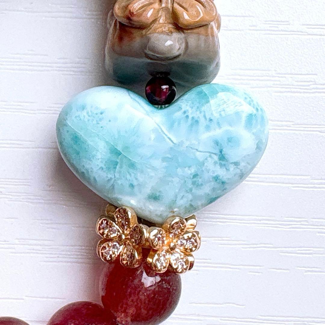 みーちゃん様♥️ラリマー＆アラシャン くま・ストロベリー大粒いちご天然石ブレス時計