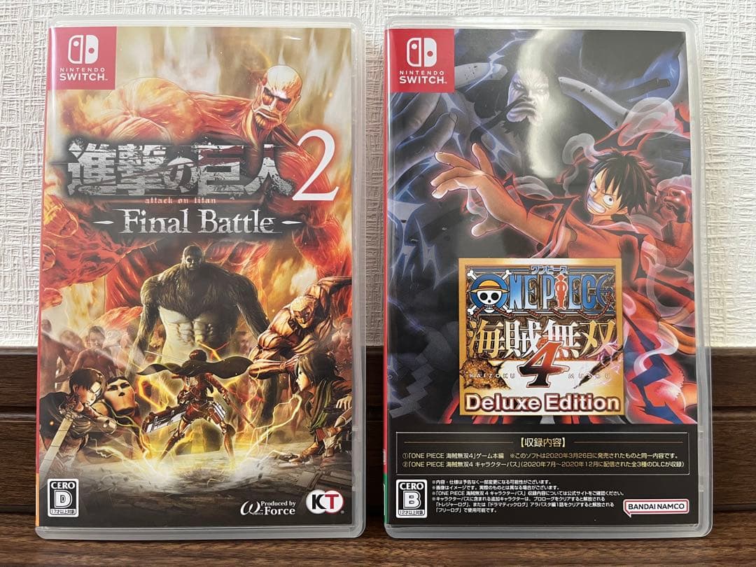 【極美品】進撃の巨人2 Final Battle & ワンピース海賊無双4 DX