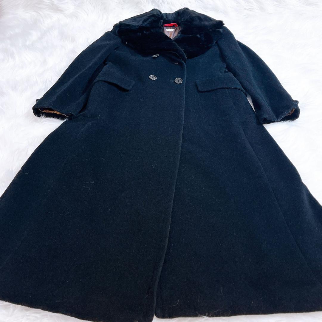 ポールスミス　2way　ロングコート　ボア　女優襟　チェスター　ブラック