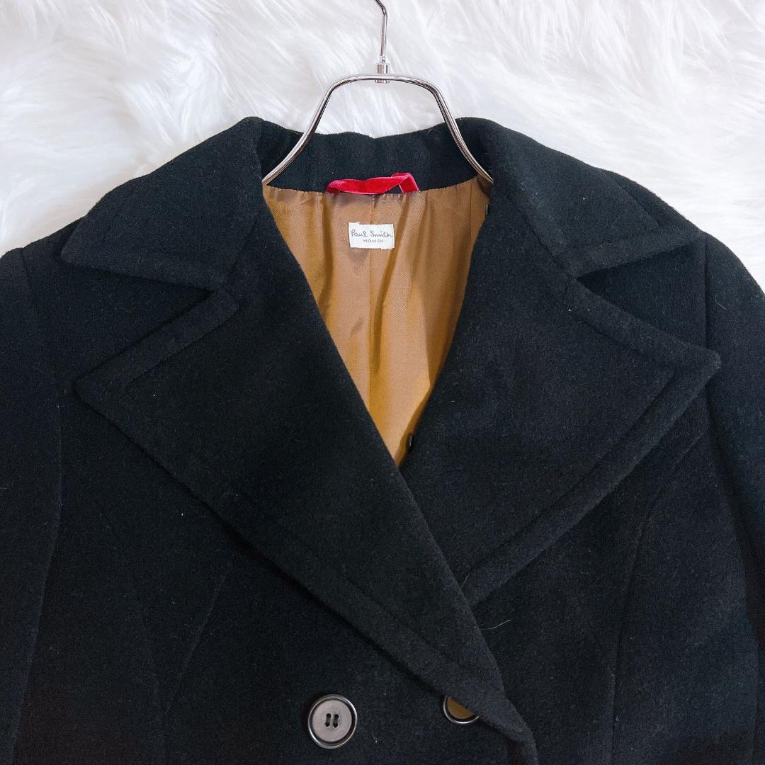 ポールスミス　2way　ロングコート　ボア　女優襟　チェスター　ブラック