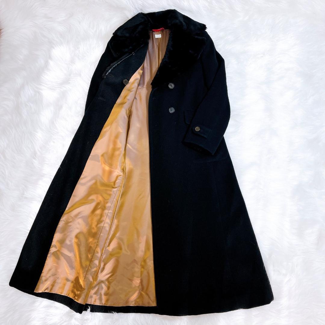 ポールスミス　2way　ロングコート　ボア　女優襟　チェスター　ブラック