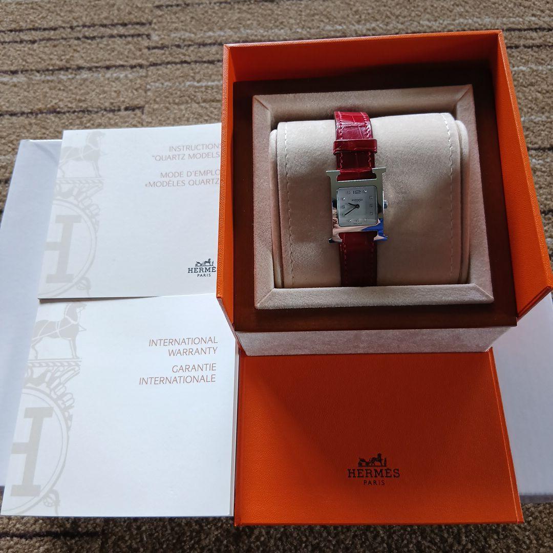 『ぺこ』エルメスHERMES　Hウォッチミニ　11pダイヤ