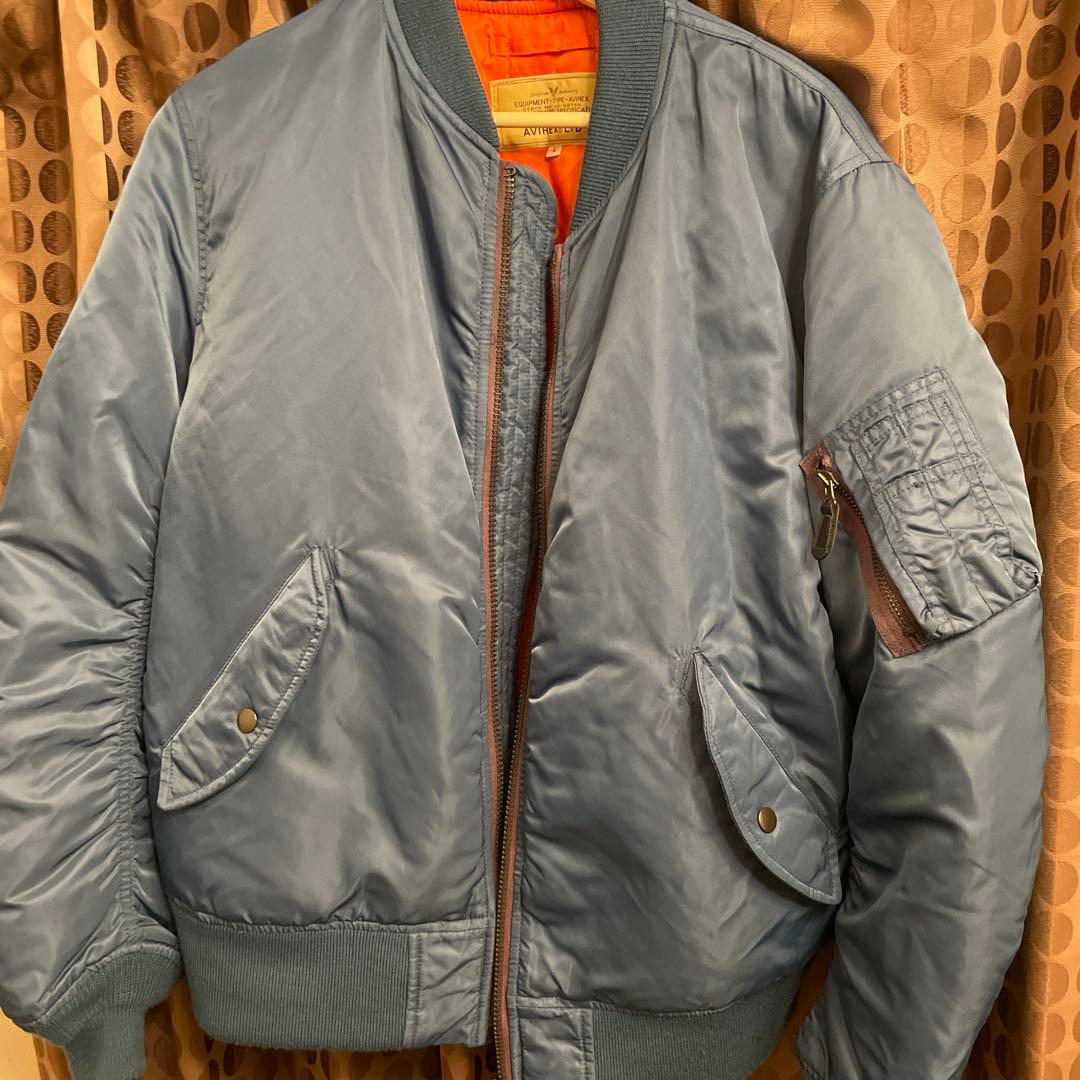 AVIREX MA-1 フライトジャケット Lサイズ ブルー　青