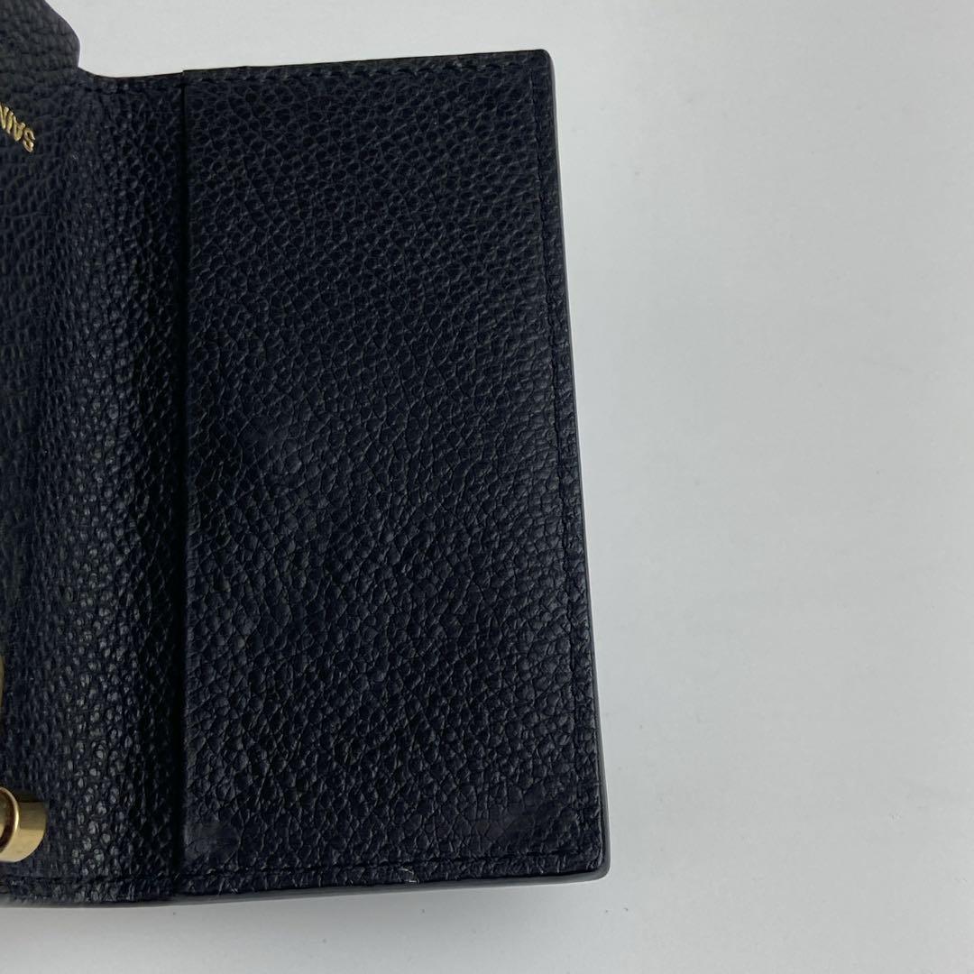 極美品 サンローランパリ キーケース シボ革 ロゴ ゴールド金具