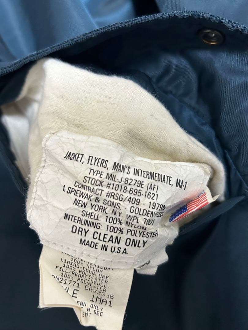 80s USA製 SPIEWAK&SONS MA-1 ネイビー BIGSIZE