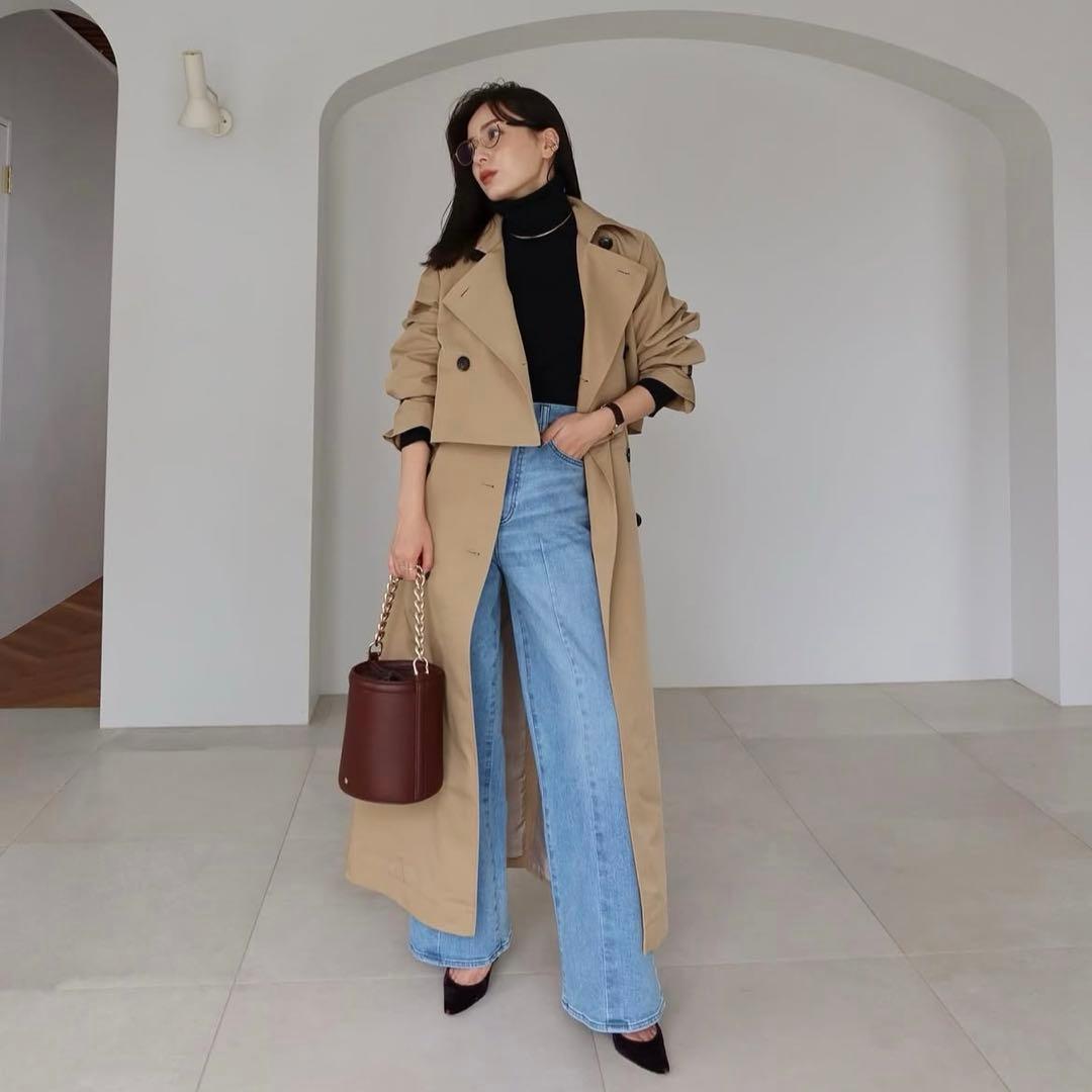 anuans トレンチコート　ベージュ　2022aw