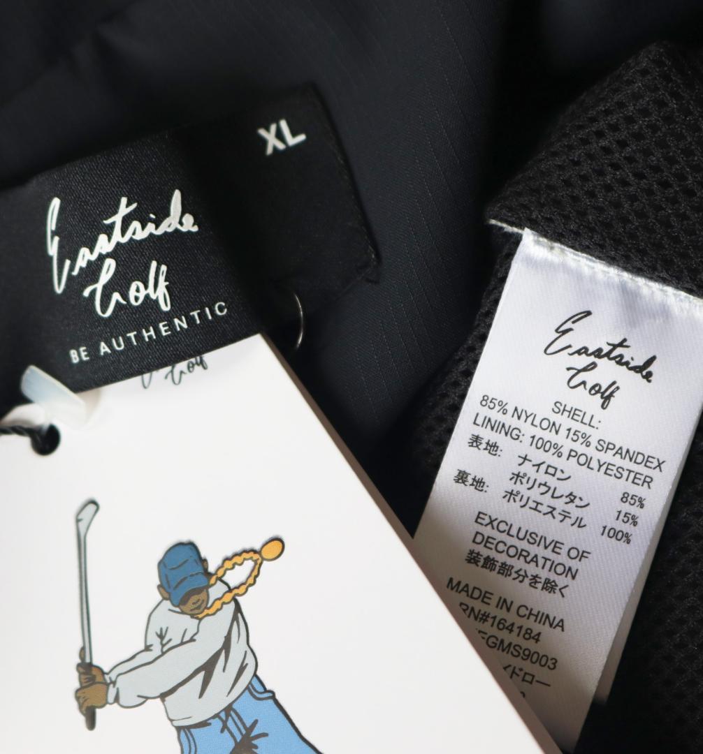 新品タグ付き【イーストサイドゴルフ】クォータージップウィンドブレイカー 黒 XL
