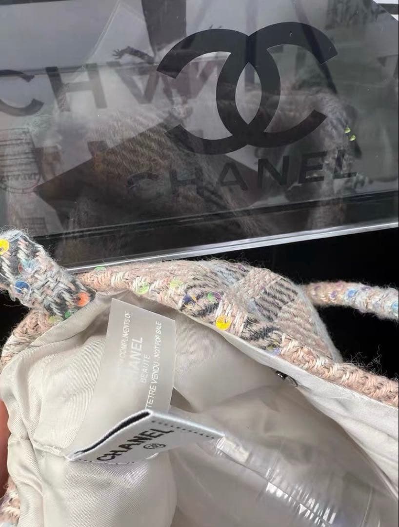 CHANEL ツイードバッグ 中型 ピンク系 シャネル