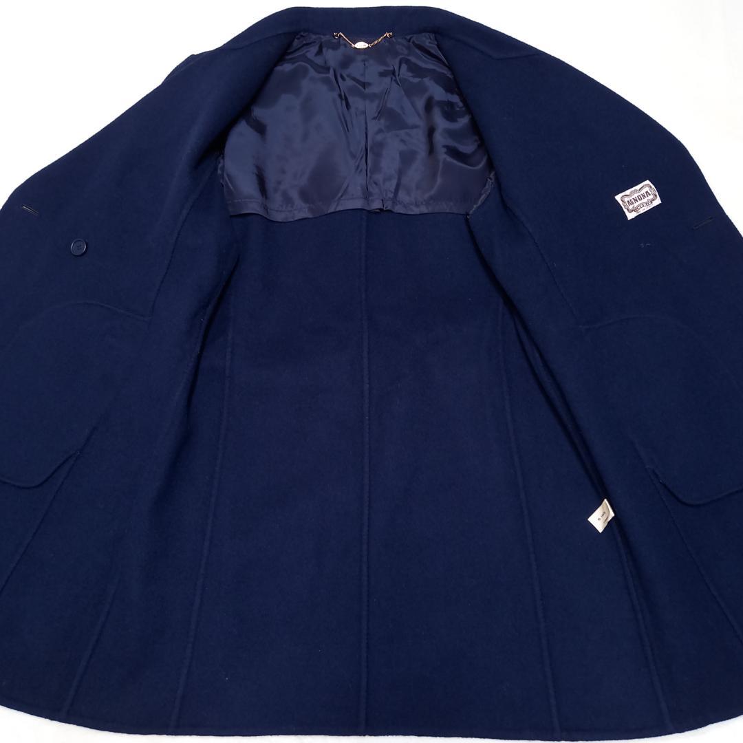 大きいサイズ✨アニオナ ダブルチェスターコート ダブルフェイス ネイビー