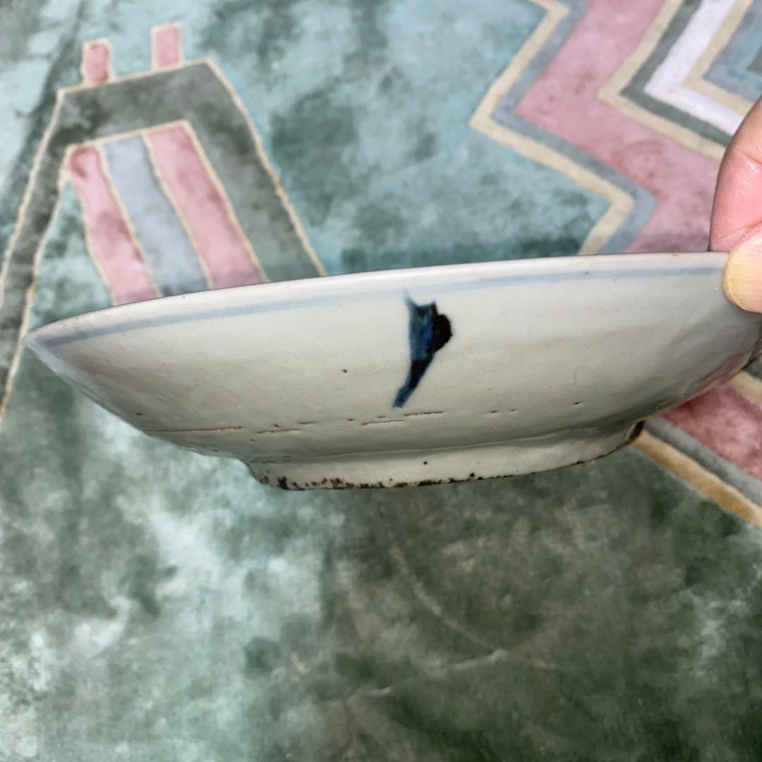 古染付　花鳥紋　明末清初　22cm