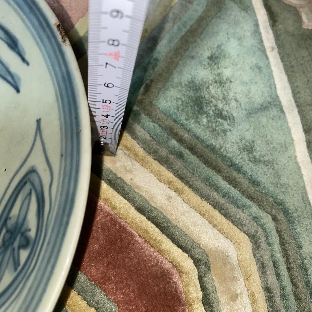 古染付　花鳥紋　明末清初　22cm