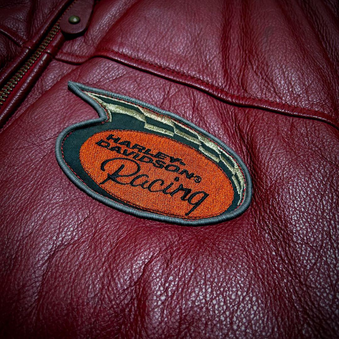 ハーレーダビッドソン デッドストックレザーダウン ボルドー M