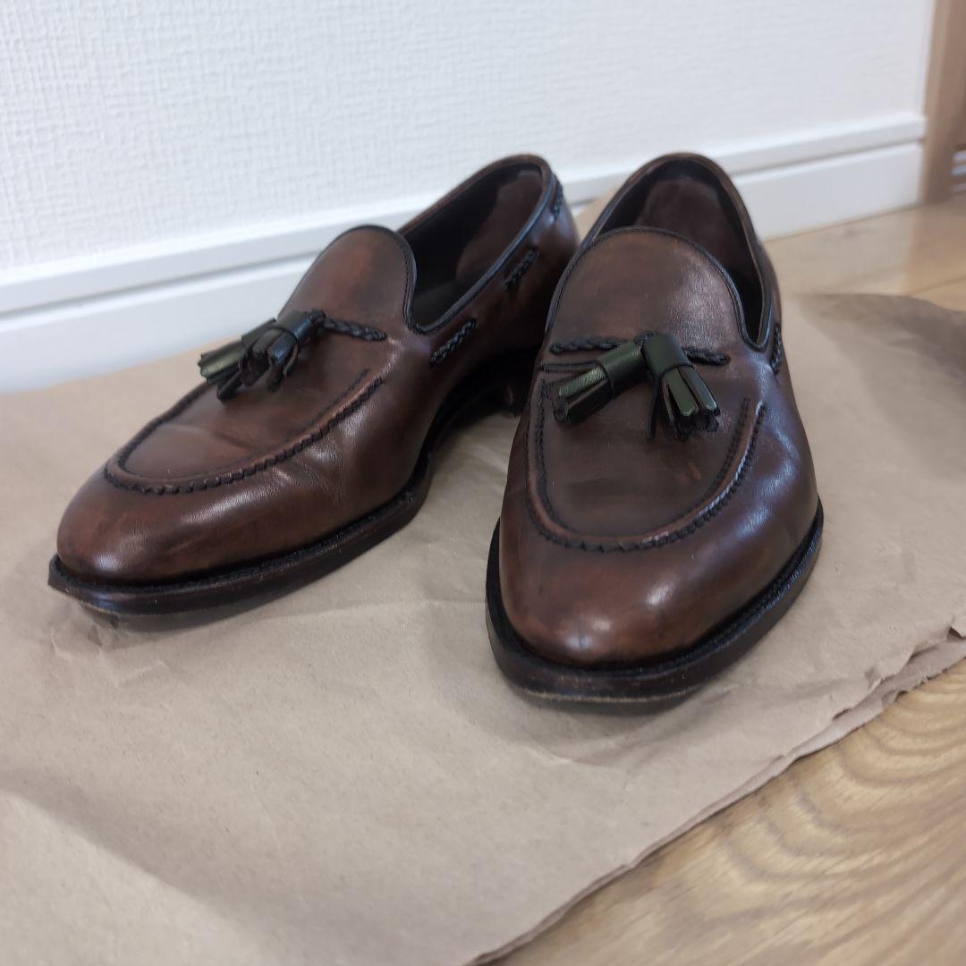 ブラウンレザー タッセルローファー 三陽山長 鹿三郎 26cm