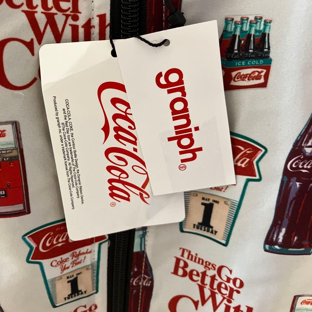 タイムセール　コカコーラ　グラニフブルゾンジャケット黒コーラ柄リバーシブル