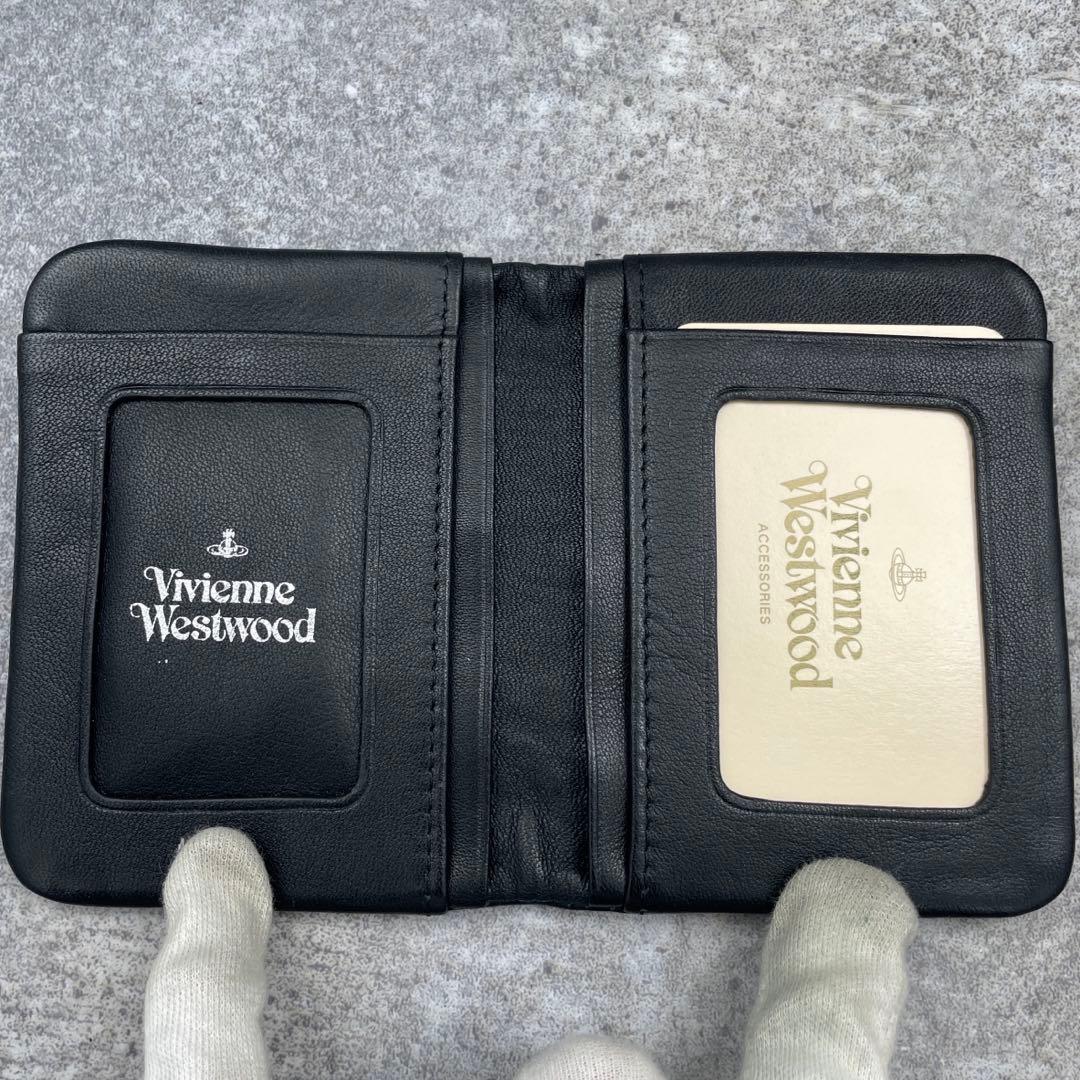 【美品】ヴィヴィアンウエストウッド 折り財布 黒 ブラック レザー