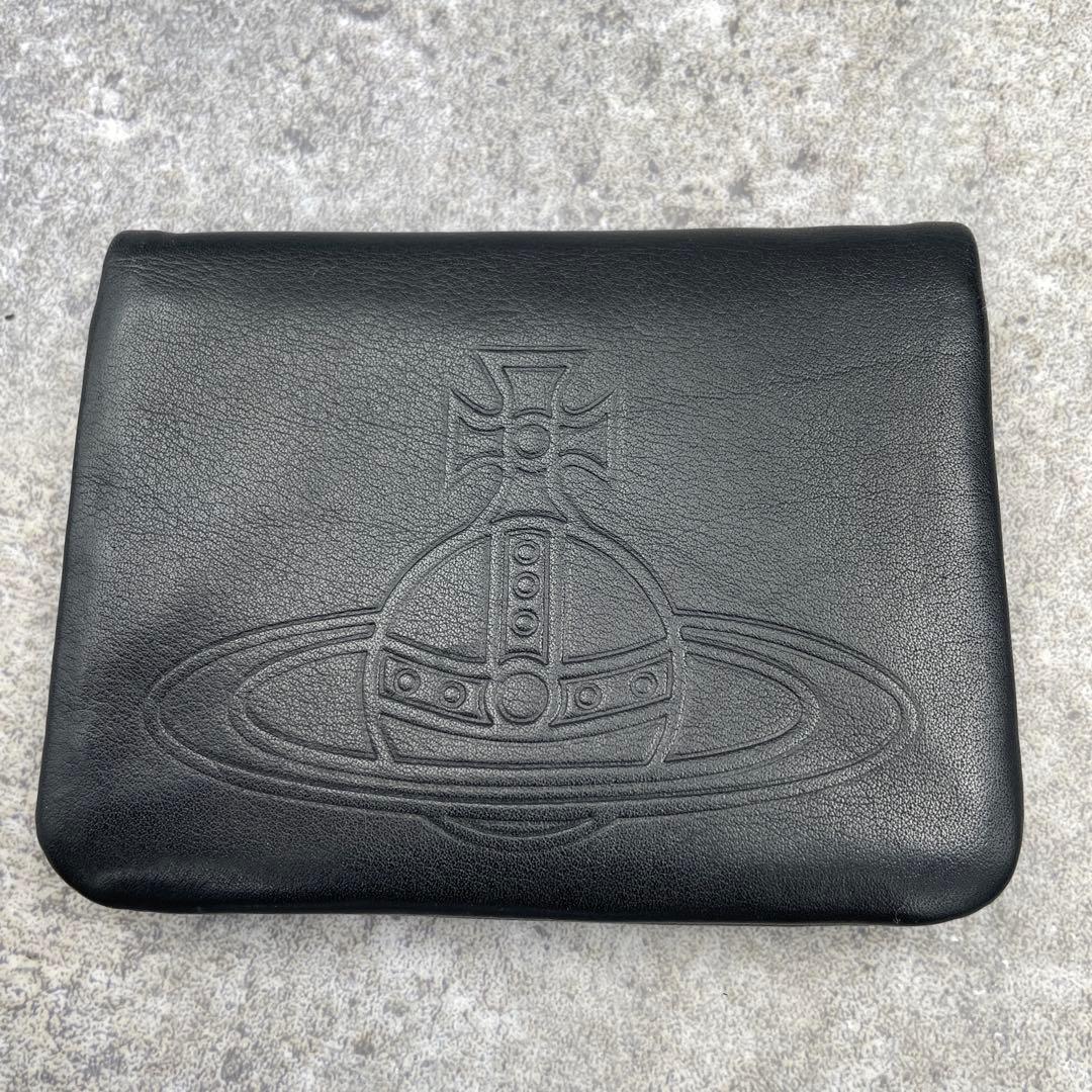 【美品】ヴィヴィアンウエストウッド 折り財布 黒 ブラック レザー