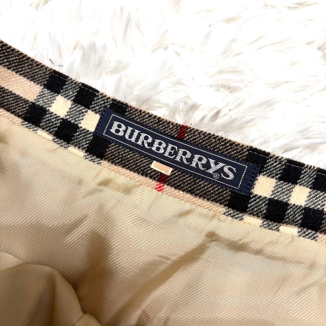 【美品希少✨】バーバリー プリーツスカート ロング丈 ノバチェック ウール