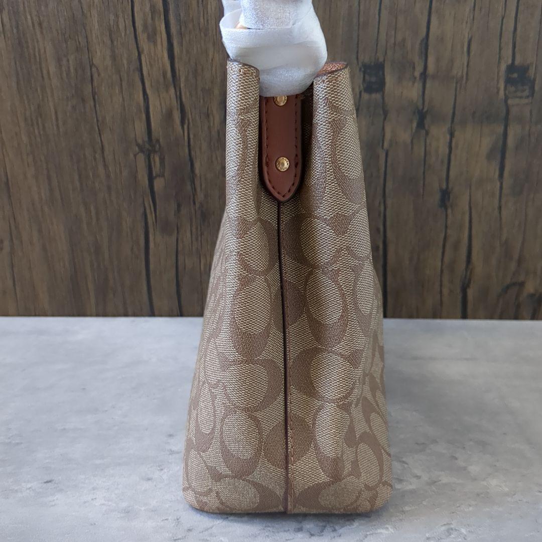 【新品】COACH　スモール タウン バケット バッグ シグネチャー キャンバス