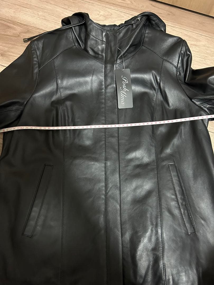 ポッシュアロマレザージャケット フード付き