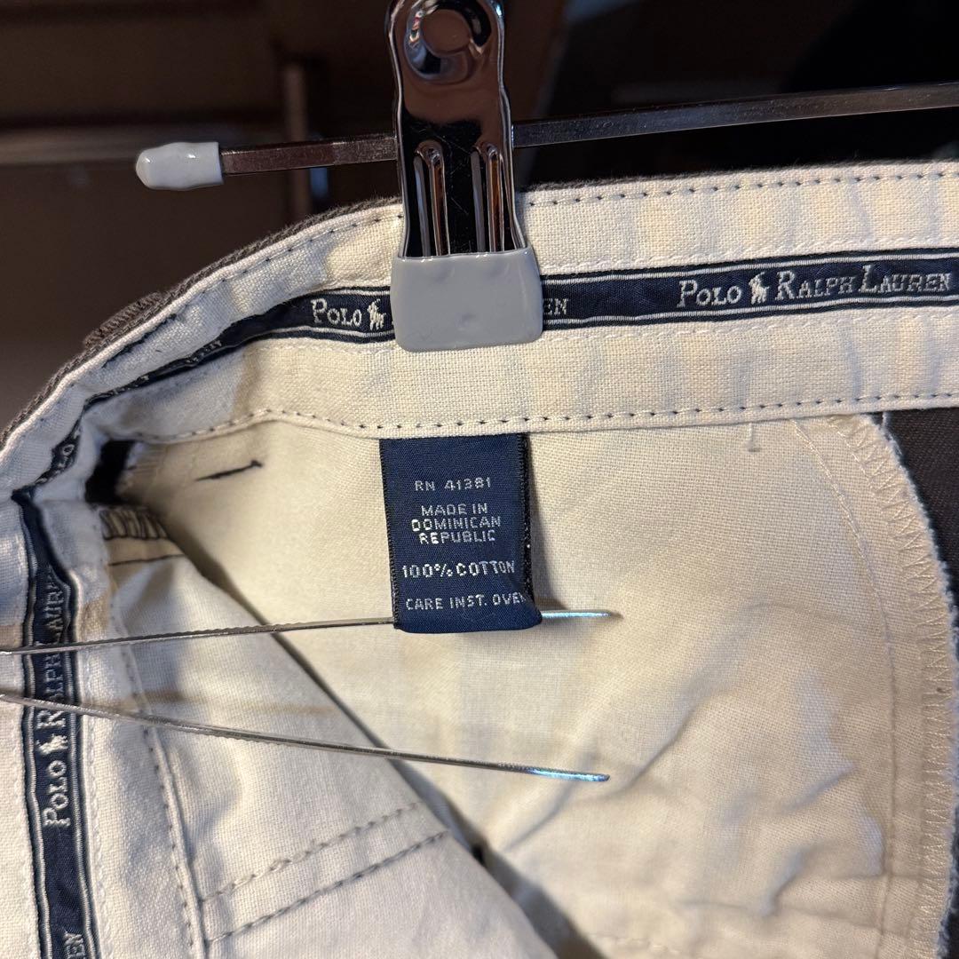 希少 90s ラルフローレン 2タック 人気カラー 茶 フェード