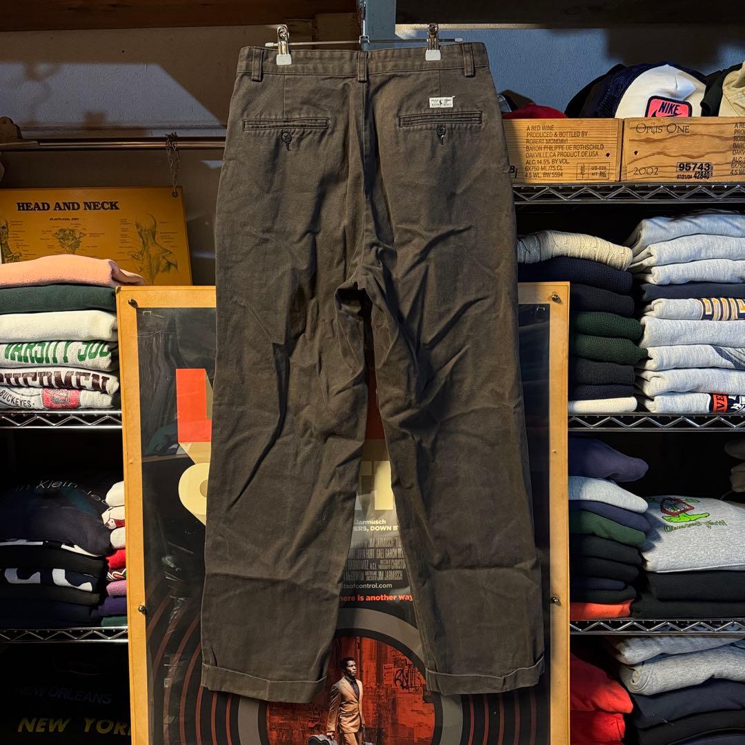 希少 90s ラルフローレン 2タック 人気カラー 茶 フェード