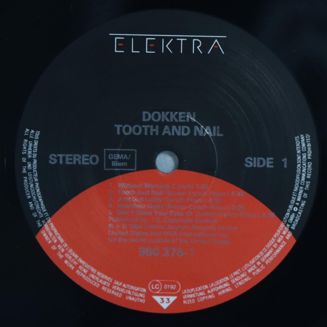 独LP Dokken Tooth And Nail ドイツオリジナル 初回プレス