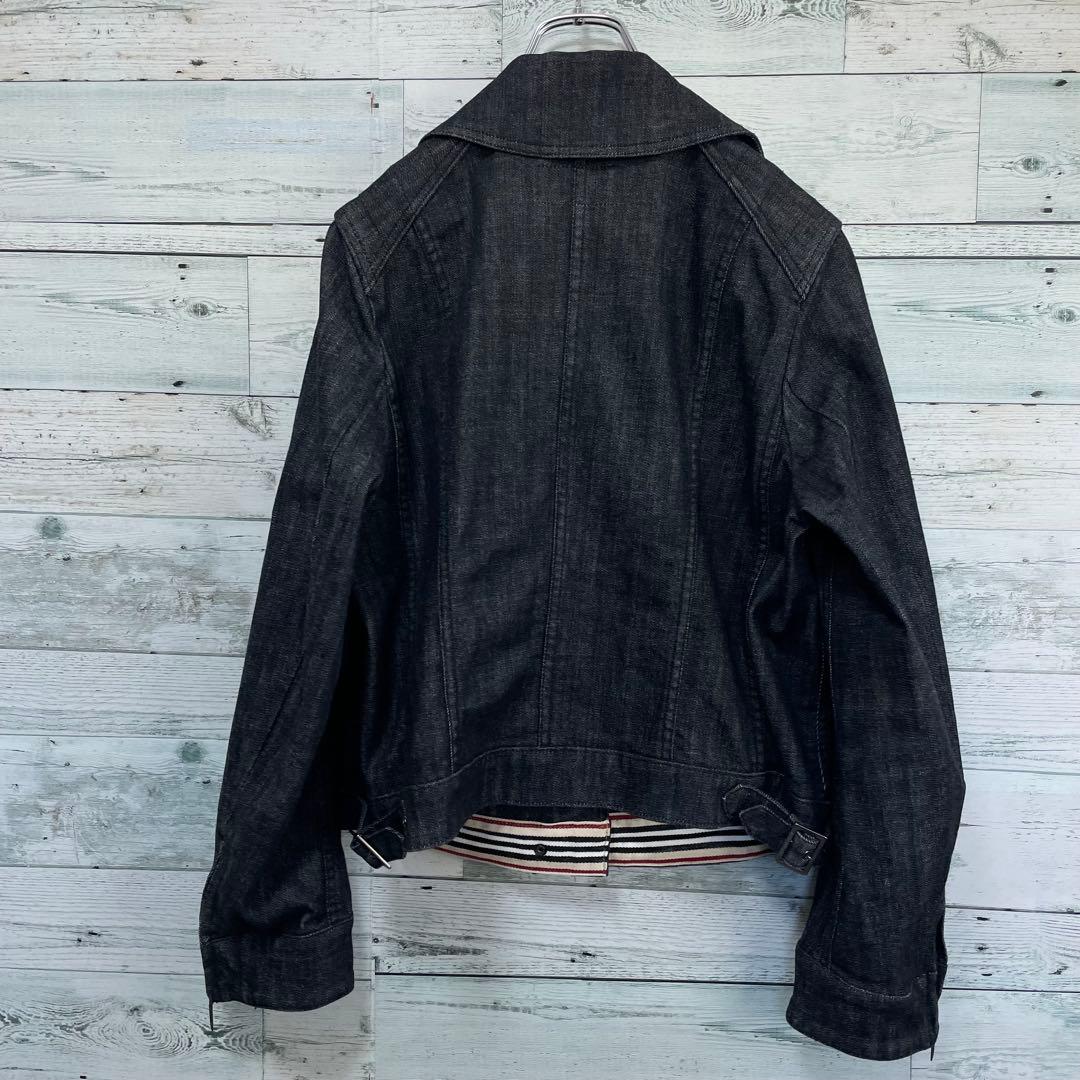 ☆大きいサイズ・3L☆バーバリーロンドン　デニムライダースジャケット　チェック柄