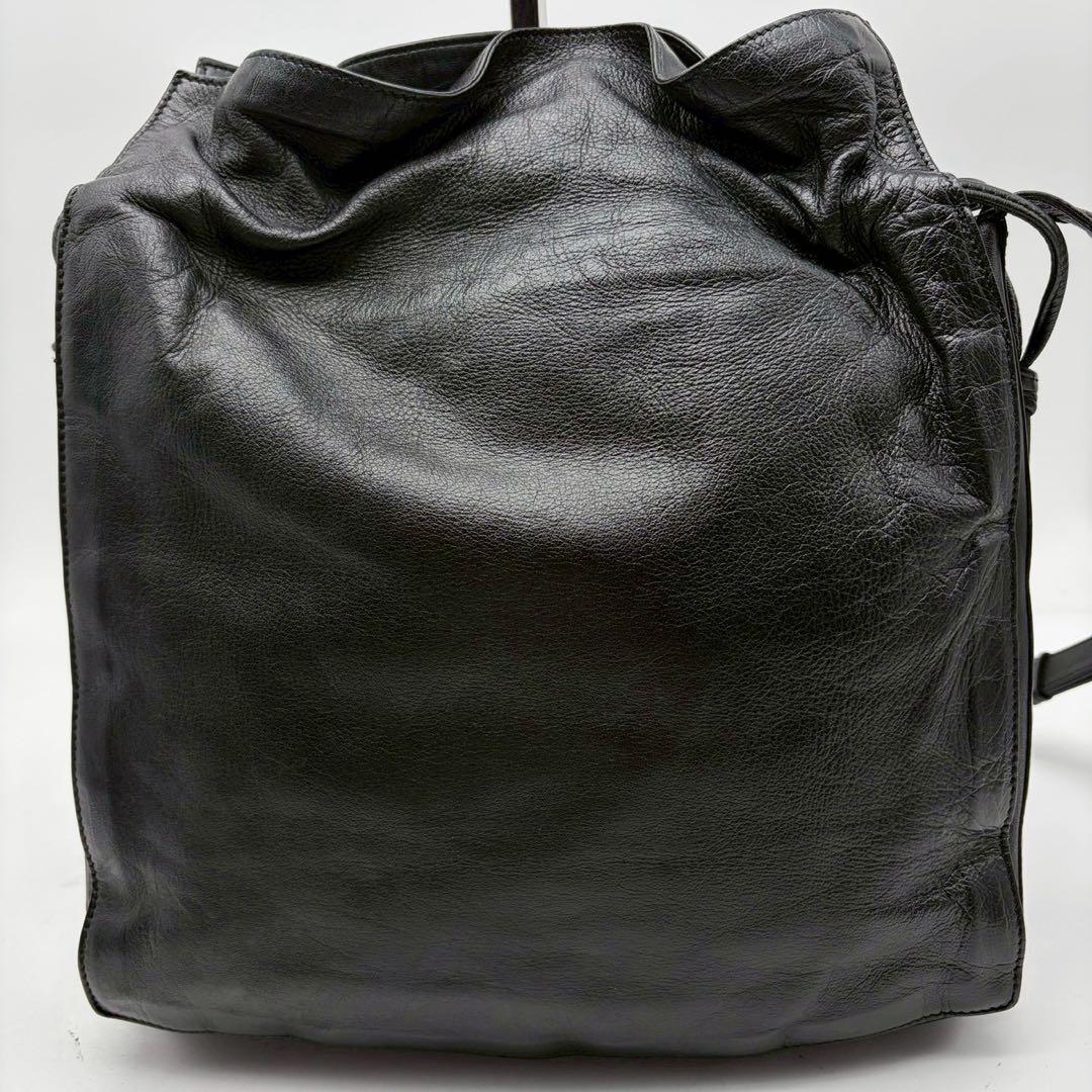 極美品✨ロエベ フラメンコ ショルダーバッグ 巾着型 アナグラム ブラック