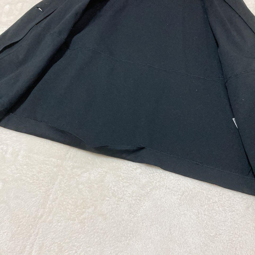 LEONARD レオナール ジャージー ジャケット 花柄 切替 伸縮性 42 黒