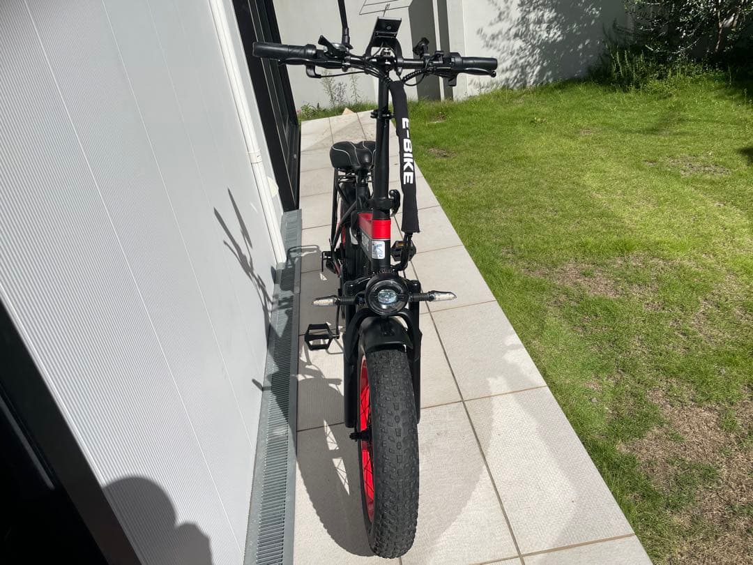 SUNPIE 電動アシスト自転車 折りたたみ式 電動自転車 走行少ない 黒/赤