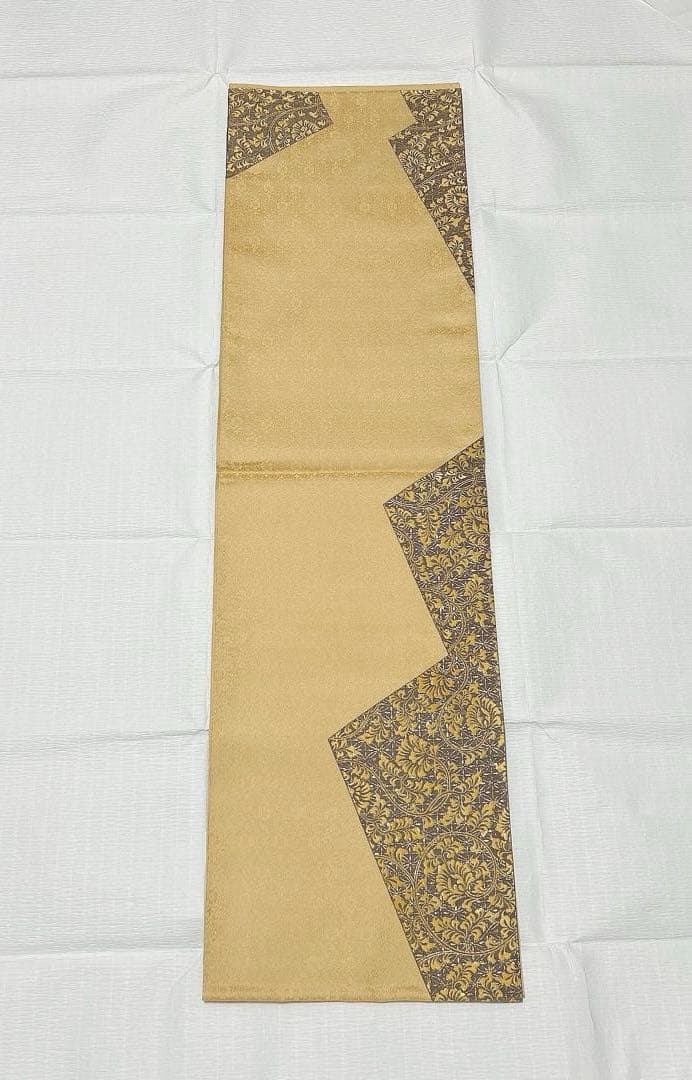 梅垣織物　袋帯　松皮取唐花文　西陣織　正絹　金糸　逸品