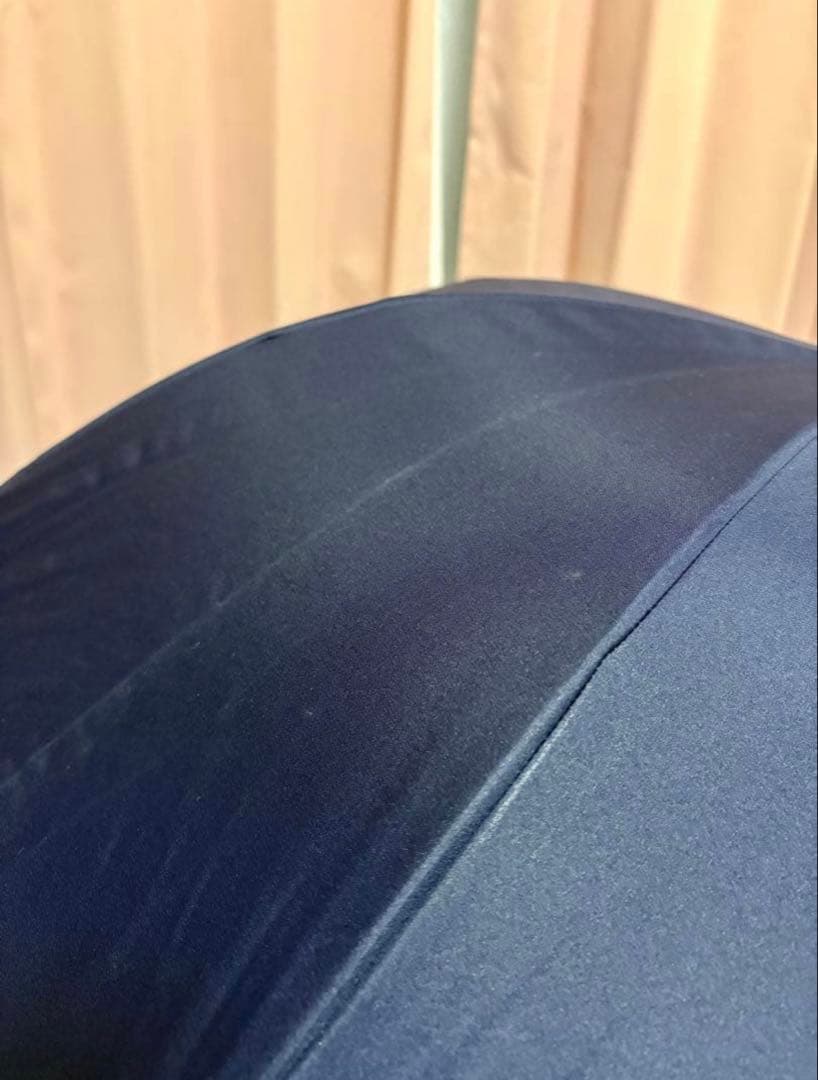 Rose Blanc 日傘ミドル55cm シングルフリル ネイビー×アイボリー