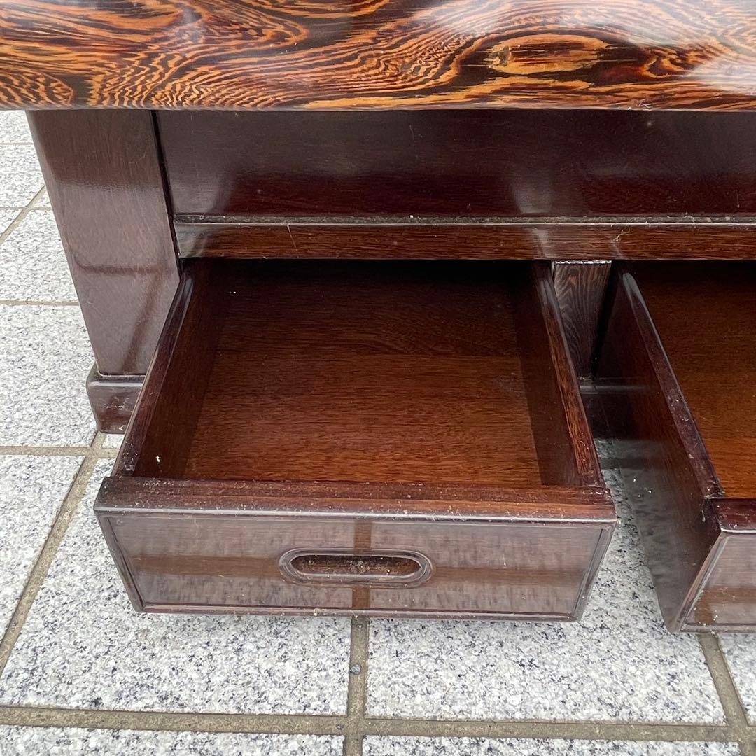 年代物　鉄刀木（タガヤサン）総無垢　関西火鉢　4尺　机　テーブル　和室　和風