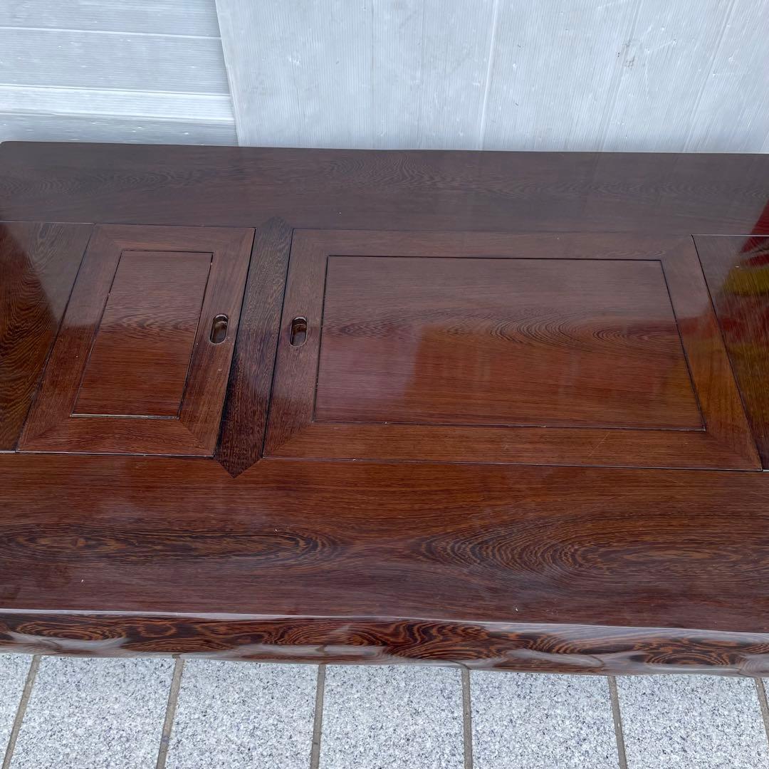 年代物　鉄刀木（タガヤサン）総無垢　関西火鉢　4尺　机　テーブル　和室　和風