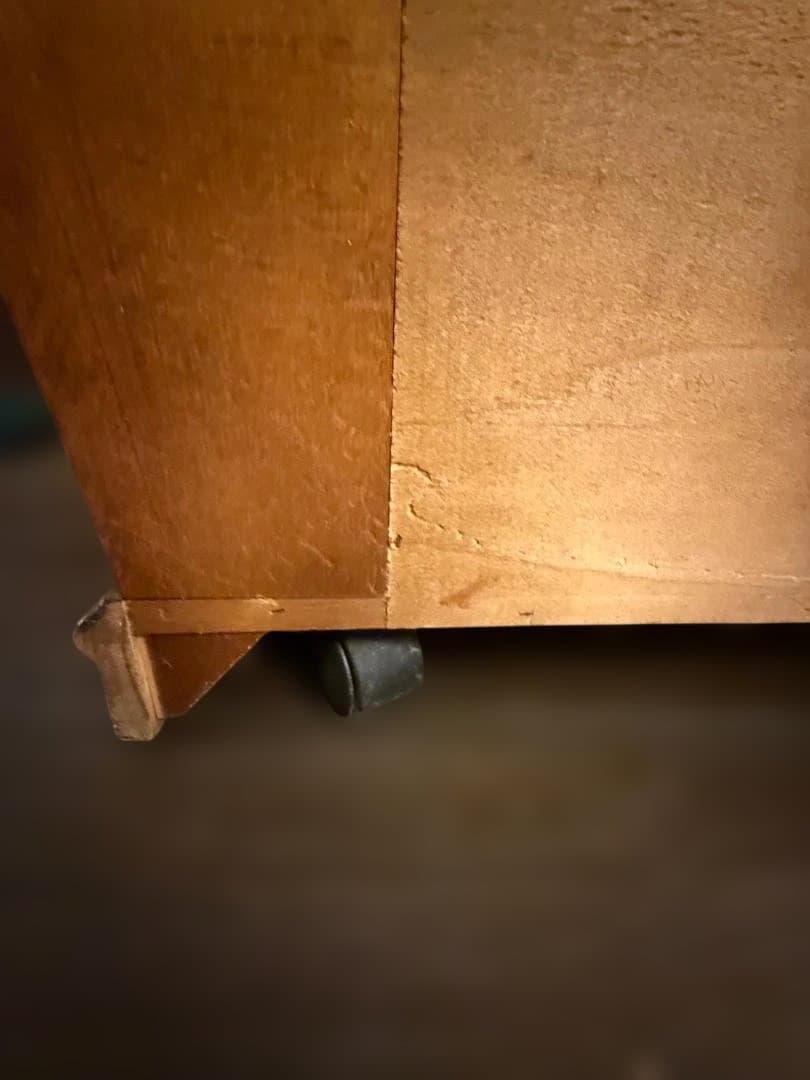 【週末限定セール】 収納棚 キャスター付き木製キャビネット アンティーク風