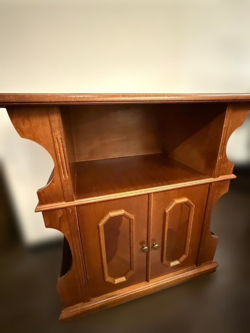 【週末限定セール】 収納棚 キャスター付き木製キャビネット アンティーク風