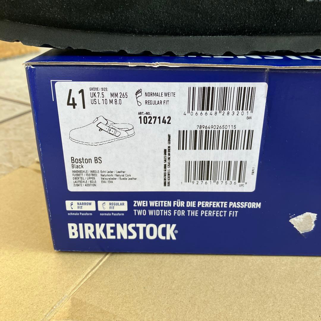 BIRKENSTOCK ブラック ボストン　レギュラー幅 41 ブラック
