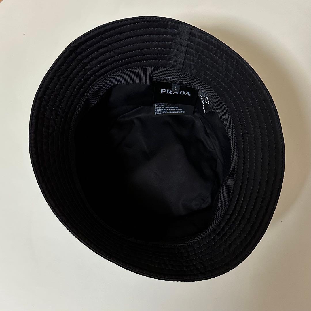 【美品】PRADA プラダ バケットハット Lサイズ ユニセックス ブラック
