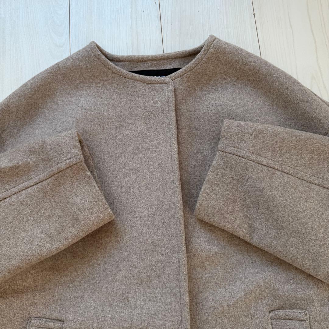 美品✨ジャーナルスタンダード　スーパー140ビーバーノーカラーコート リバー