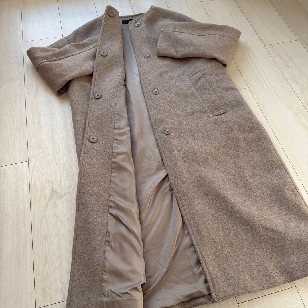 美品✨ジャーナルスタンダード　スーパー140ビーバーノーカラーコート リバー