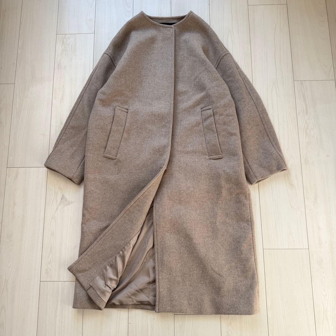 美品✨ジャーナルスタンダード　スーパー140ビーバーノーカラーコート リバー