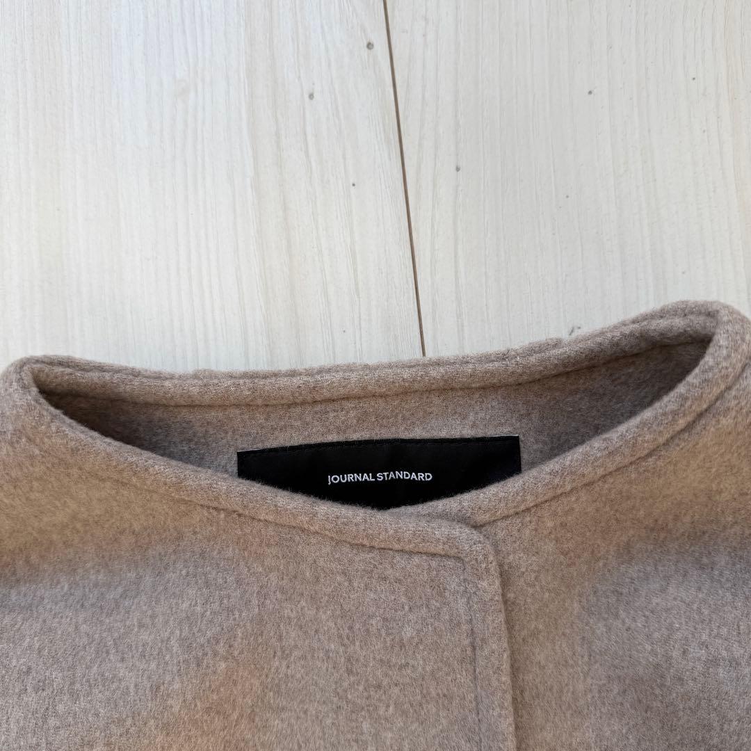 美品✨ジャーナルスタンダード　スーパー140ビーバーノーカラーコート リバー