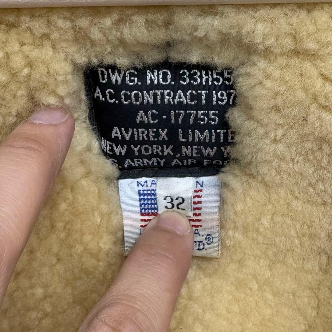 希少サイズ(32)【美品】AVIREX/B-3ムートンフライトジャケット/USA
