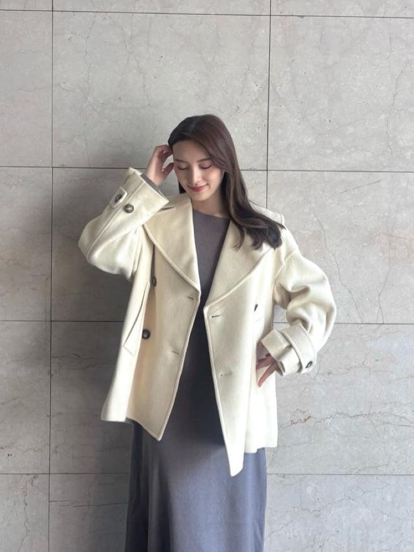 【匿名配送】COCODEAL インペリアルモッサショートPコート サイズ1