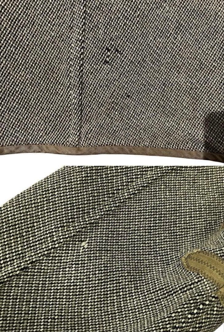 フルクリーニング済 キャピタル 初期 カシドス 本革 切替 ツイード調 Pコート