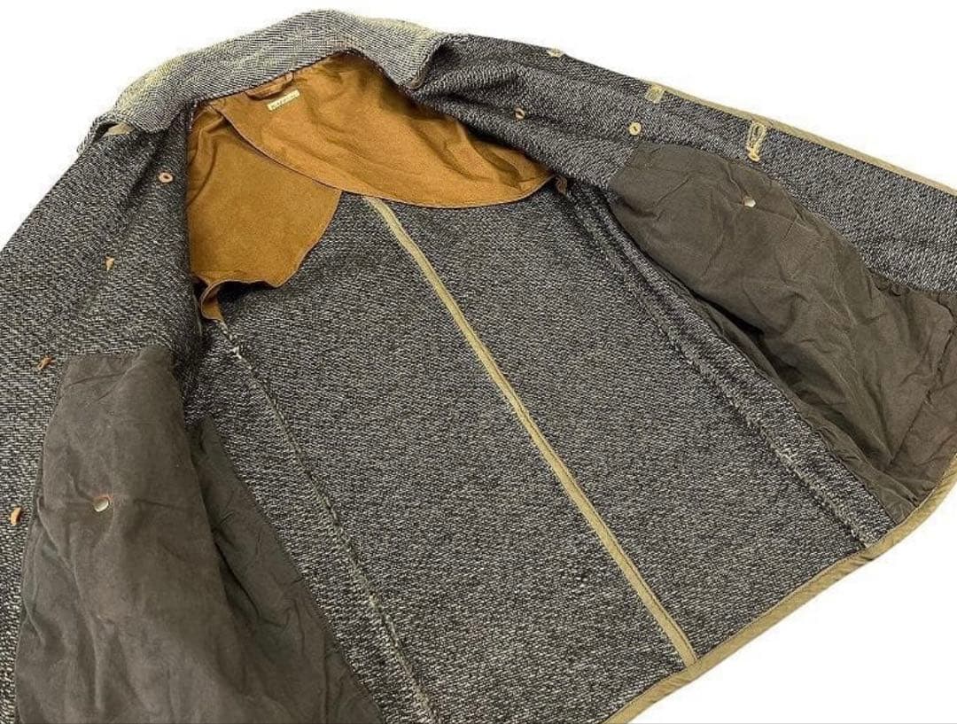 フルクリーニング済 キャピタル 初期 カシドス 本革 切替 ツイード調 Pコート